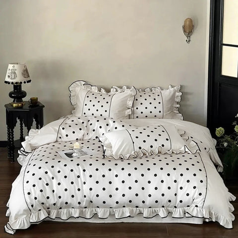 Polka Dots Printed Bedding Duvet Set