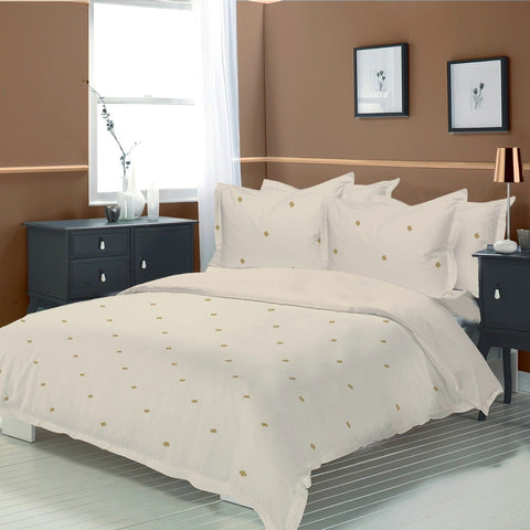 Minimalist Gold Dot Embroidered Bedsheet