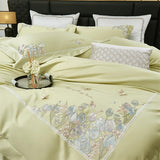 Lemon Bloom Premium Embroidery Duvet Set – Fresh & Elegant