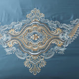 Elegant Navy Stitch Embroidery Duvet Set