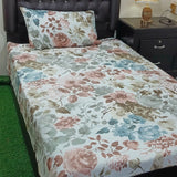 Soft Rose & Leaf Pattern Bedsheet