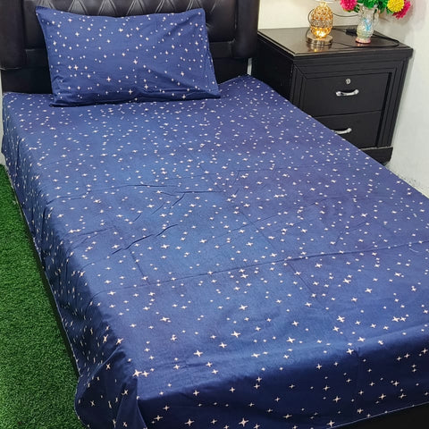 Night Sky Themed Blue Bedsheet