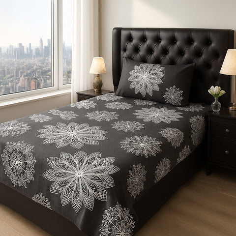 Snow Flower  Pattern Bed Sheet
