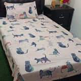 Kids Cartoon Bed-sheet Cat Desgin