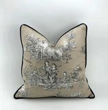 Beige & Black Dior Style Decorative Cushion Cover