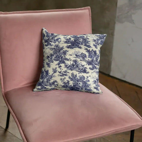 Blue Toile Cushion Cover