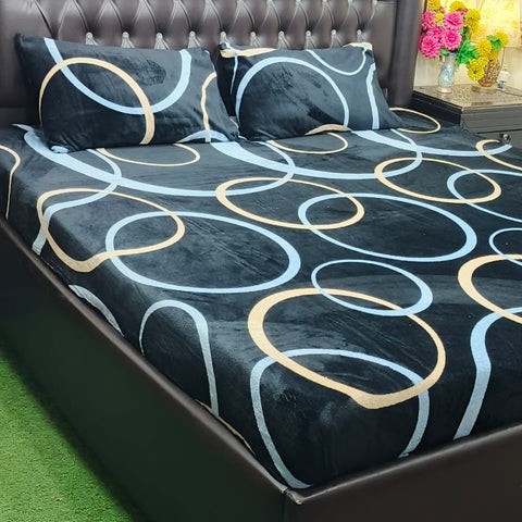 Soft Fleece Bed Set | Geometric Circular Print | Premium Quality