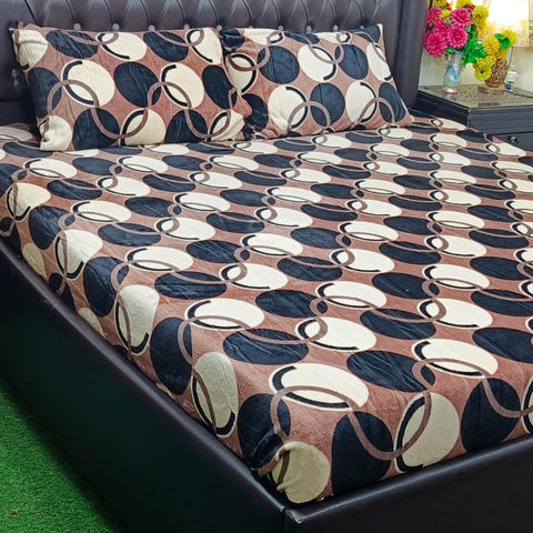 Brown & Black Fleece Bed Set