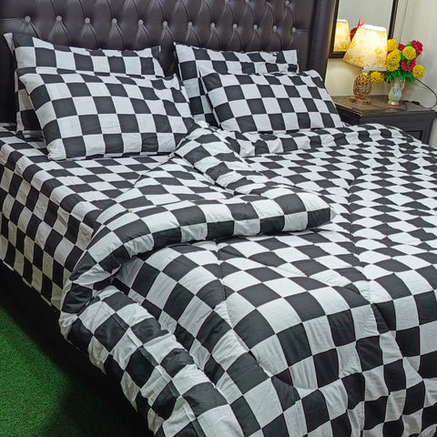 Black and White Checkered Comforter Set – Soft & Cozy Premium Bedding
