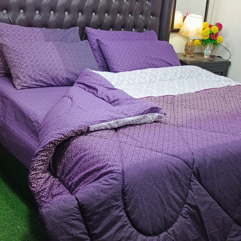 Purple Diamond Pattern Bedding Set – Soft & Sophisticated
