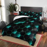Neon Hexagon Glow Kids Bed Sheet