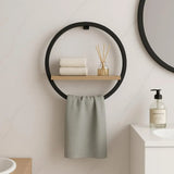 Modern Round Wall Shelf With Towel Holder