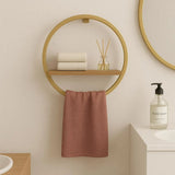 Modern Round Wall Shelf With Towel Holder