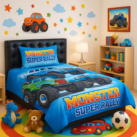 Kids Monster Truck Bed Sheet