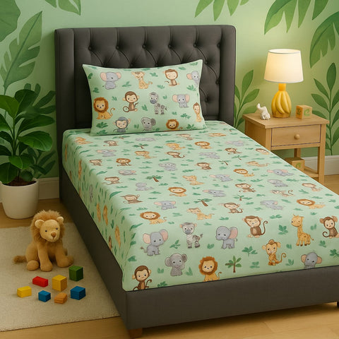 Safari Animals Kids  Bed Sheet