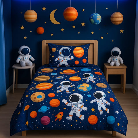 Galaxy & Astronaut Kids Bedsheet