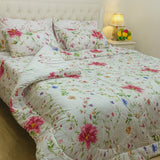 Multicolour Flower Quilt Set | Premium Soft Floral Bedding