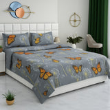 Butterfly & Dandelion Printed Bedsheet (3pcs)