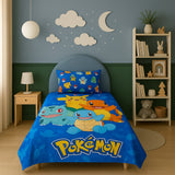 Blue Pokémon Bedsheet for Kids | Soft & Colorful Bedding
