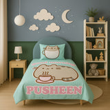 Pusheen Cartoon Bedsheet for Kids | Soft Fabric
