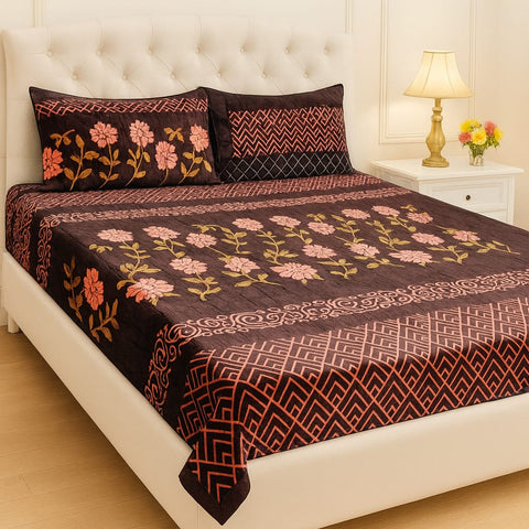 Elegant and Bold Bedroom Styling Fleece Bed Sheet