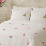 Rose Reverie Embroidered Bedding Set | Elegant Floral Luxury Duvet Cover