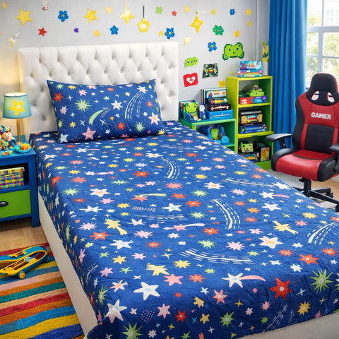 Cosmic Stars Kids Bed Sheet