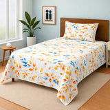 Elegant Leaf Pattern Bedsheet – Smooth, Breathable & Easy Care