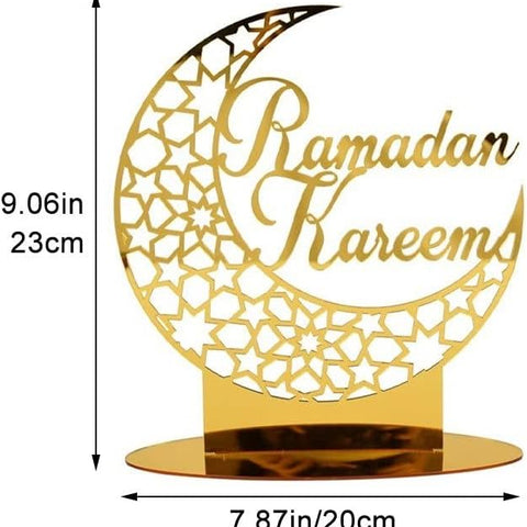 Ramadan Kareem – Golden Crescent Moon Decor