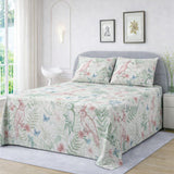 Elegant Bird & Floral Print Bedsheet Set