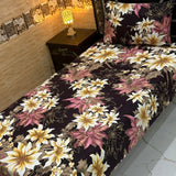 Elegant Dark Base Design Print Bedsheet – Single Size (Pack of 2)