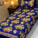 Premium Blue Flower Print Bedsheet – Single Size (Pack of 2)