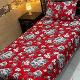 Elegant Black & White Flower Print Bedsheet – Single Size (Pack of 2)