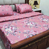 Luxury Dusty Pink Floral  7Pc Bedspread Set