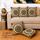 Brown Velvet Decorative Cushion Covers(Pack of 5)