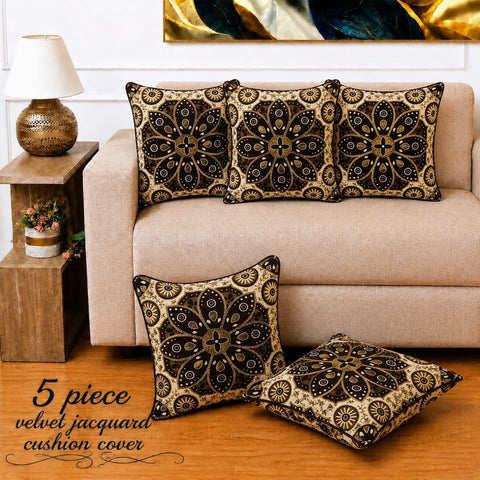 Luxury Botanical Velvet Cushion Covers(Pack of 5)