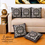 Grey Velvet Sofa Cushion Covers(Pack of 5)