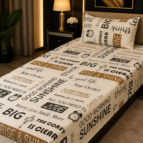 Rise & Shine Printed Kids Bedsheet