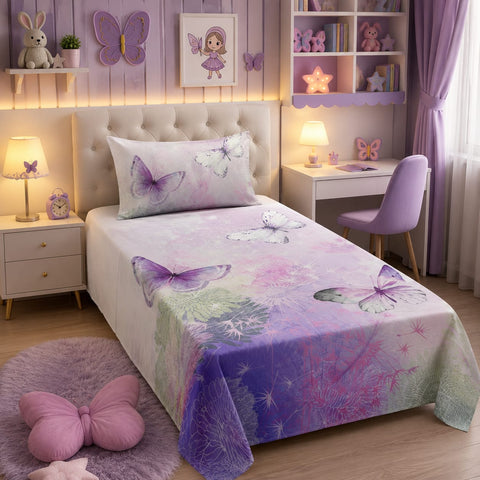 Purple Butterfly Kids Bedsheet