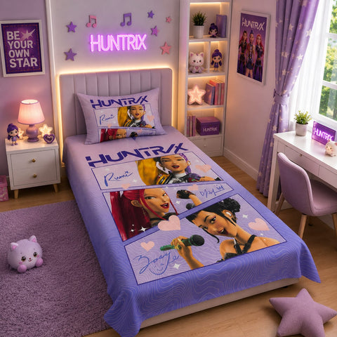 Huntrix Cartoon Kids Bedsheet