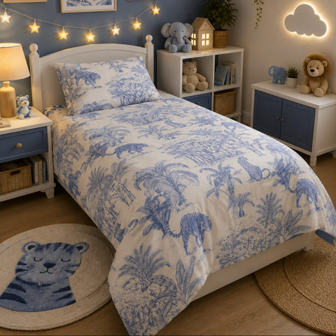 Blue Safari Jungle Kids Bedsheet
