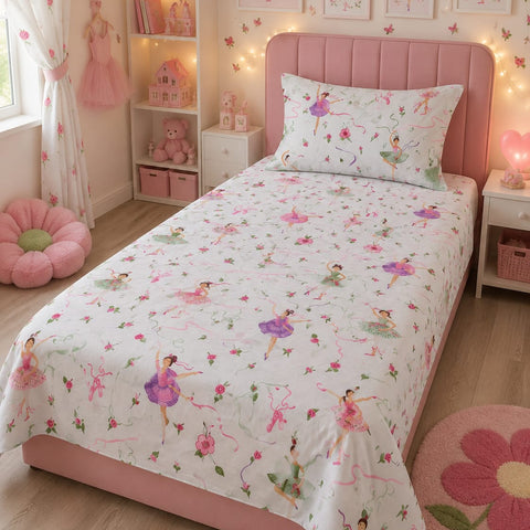 Pink Ballerina Kids Bedsheet