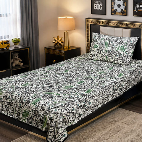 Dollar Bills Money Kids Bedsheet