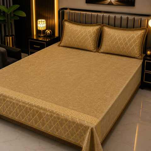Luxury Beige Velvet Bedsheet