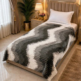 Luxury Grey & White Faux Fur Single Fleece Blanket