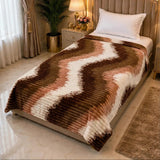 Luxury Chocolate Brown Single Fleece Blanket