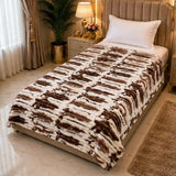 Brown & White Modern Single Fleece Blanket