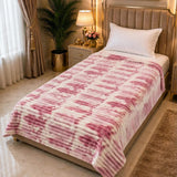 Premium Pink & White Single Fleece Blanket