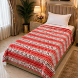 Luxury Coral & White Single Fleece Blanket