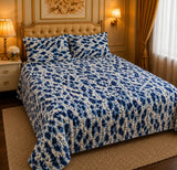 Blue & White Plush Fleece Bedsheet